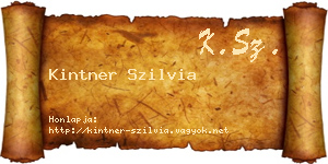 Kintner Szilvia névjegykártya