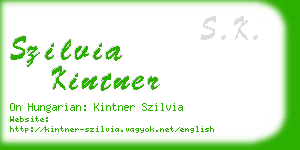 szilvia kintner business card